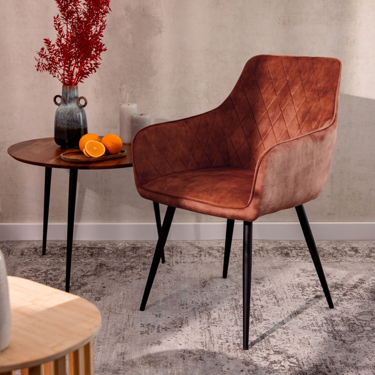 Homla Stoel SATORI – Baksteenrood – 58x62x79 cm