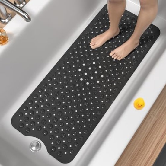Tapis De Baignoire Anti-dérapant 40x100cm Bleu Transparent - Tapis De Douche Avec Ventouses Et Drainage Anti Moisissure