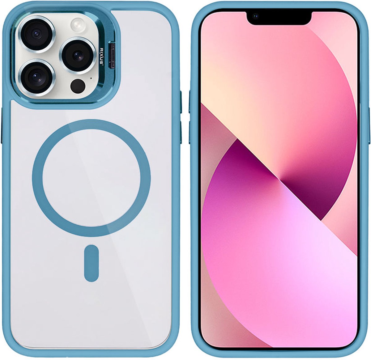 Rixus Classic 03 Case With MagSafe For Apple iPhone 12 Pro Max Light Blue