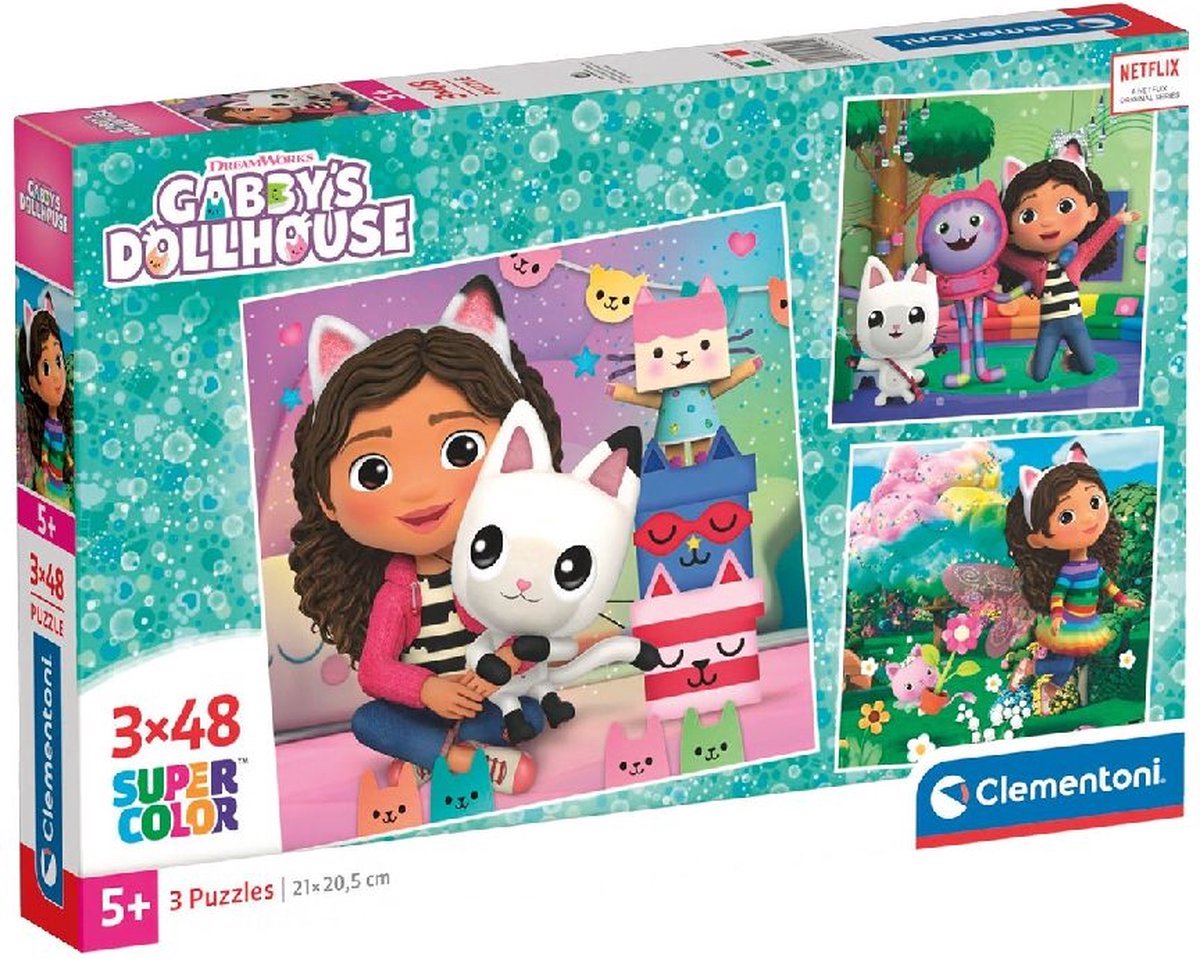 Clementoni - Puzzel - 3x48 Stukjes - Gabby's Dollhouse - Puzzel Voor Kinderen - Vanaf 3 jaar — afbeelding 6