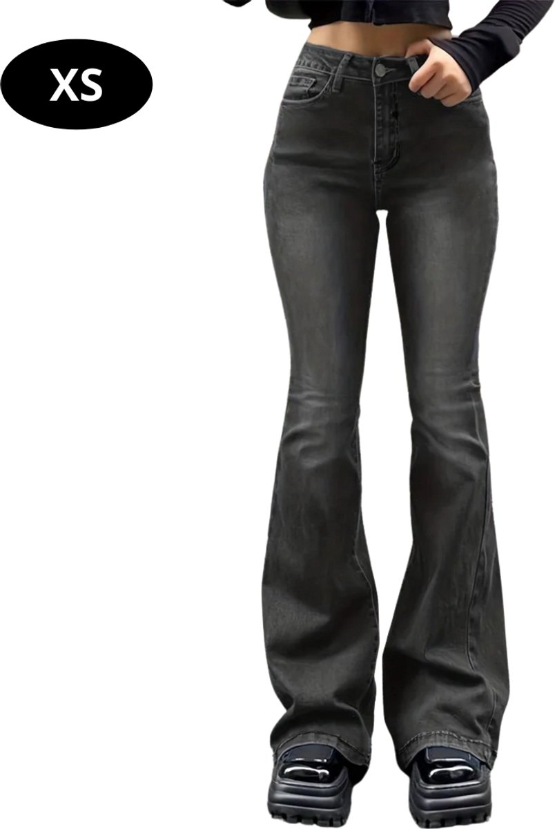 Nivard Lange Broek Dames Spijkerbroek Broeken Spijker Pants Jeans Trouser Loose Fit Straight Leg Grijs