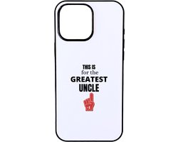 Hacebo® - This is for the greatest uncle telefoonhoesje - Oom - oom - telefoonhoesjes - Verjaardag oom - cadeautje - kado - geschenk - hoesje geschikt voor iPhone 16 Pro Max