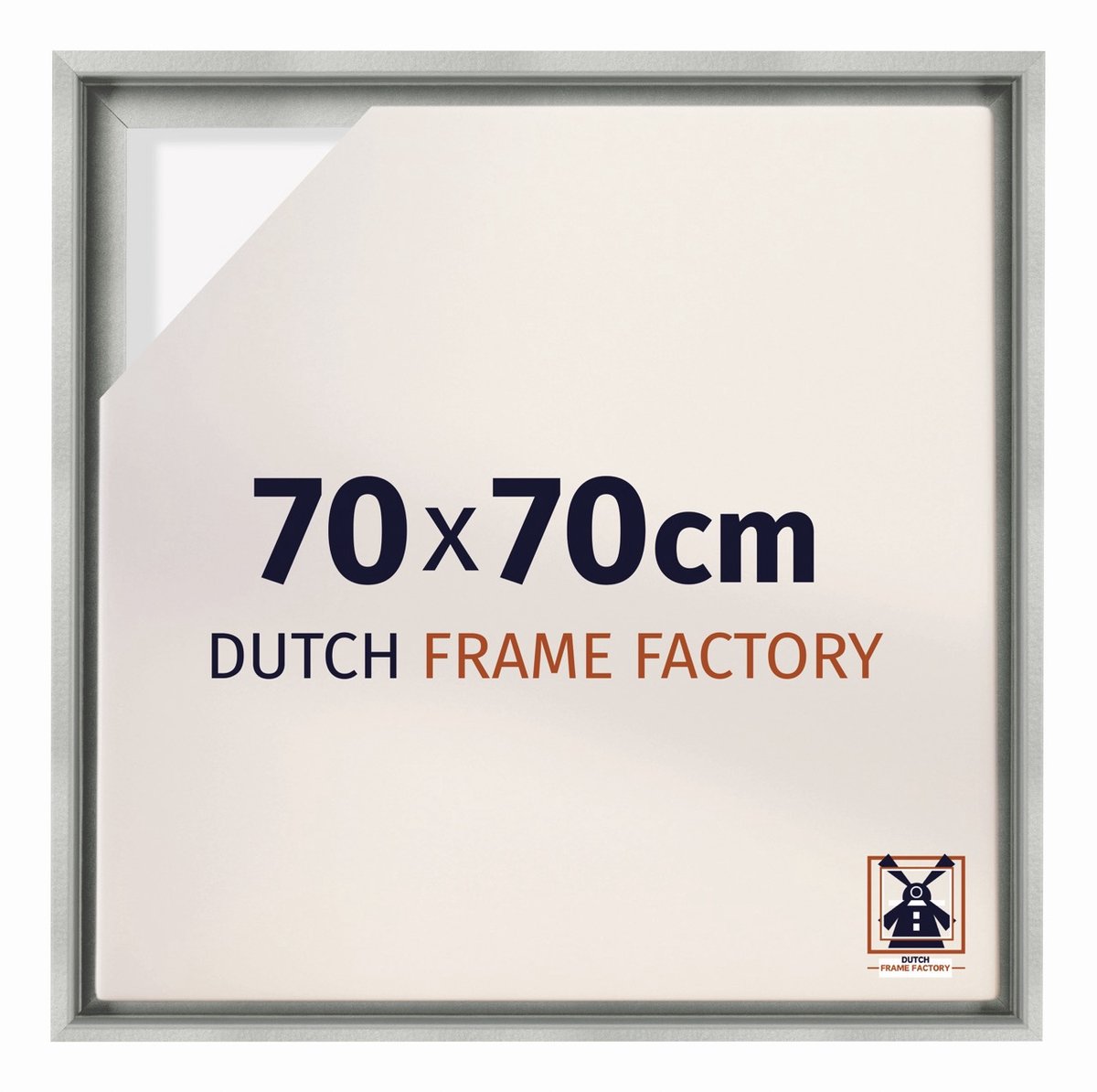 Dutch Frame Factory Baklijst 70x70 cm - Zilver Mat - Geschikt voor Canvasdoek - MDF Baklijst Lausanne