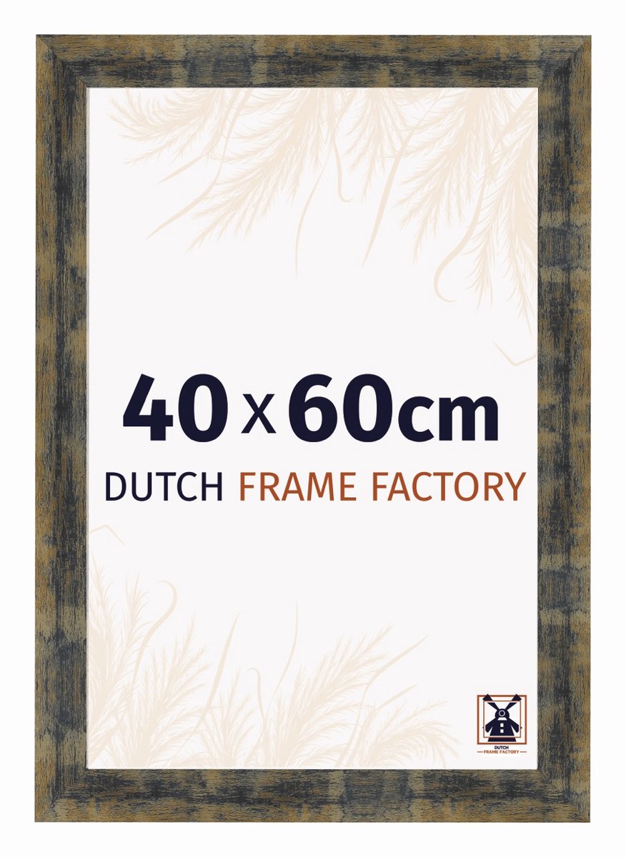Dutch Frame Factory Fotolijst 40x60 cm - MDF - Blauw Goud Gemeleerd - Praag