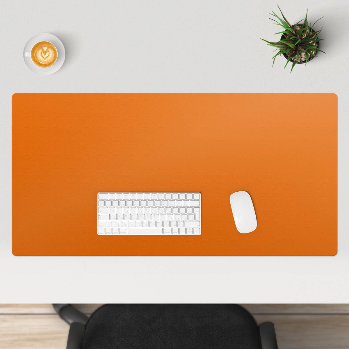 Wallfluent - Koraalrood Bureau Onderlegger - 100x50 cm - Oranje Bureau Pad - Levendige en warme kleuren Bureau Onderlegger Groot - Onderlegger Bureau - Slaapkamer Decoraties - Onderlegger Bureau