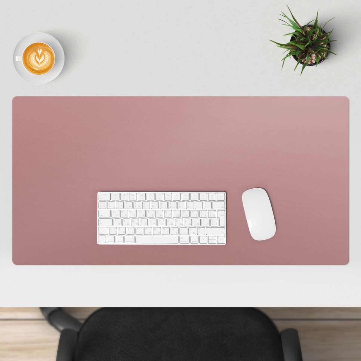 Wallfluent - Stoffig roze Bureau Onderlegger - 90x45 cm - Roze Computer Mat - Levendige en warme kleuren Bureau Pad - Bureau Onderlegger Groot - Muis- en toetsenbord mat - Bureauonderlegger