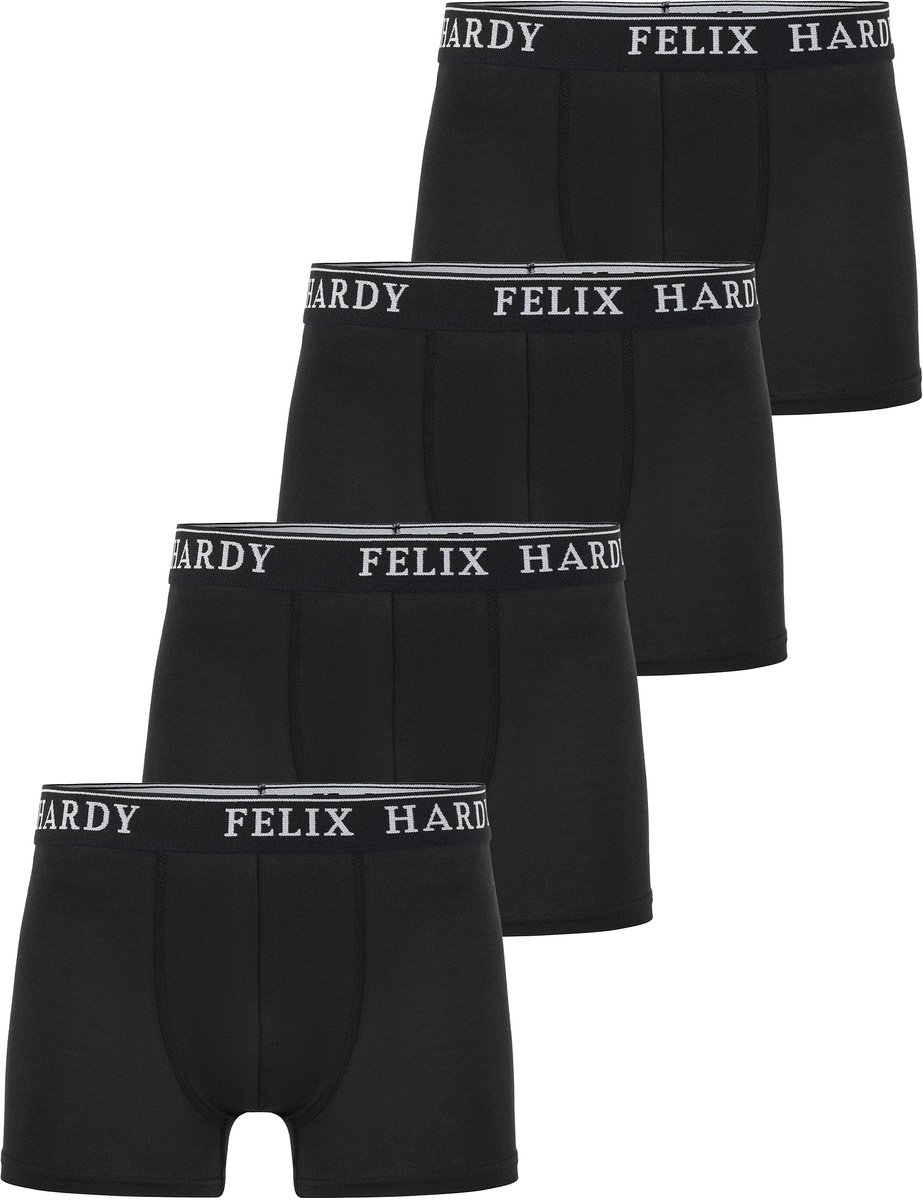 Felix Hardy Boxer - Boxershort Multipack 4 Pack - Onderbroek Mannen - Ondergoed - 97% Katoen Heren Zwart - M