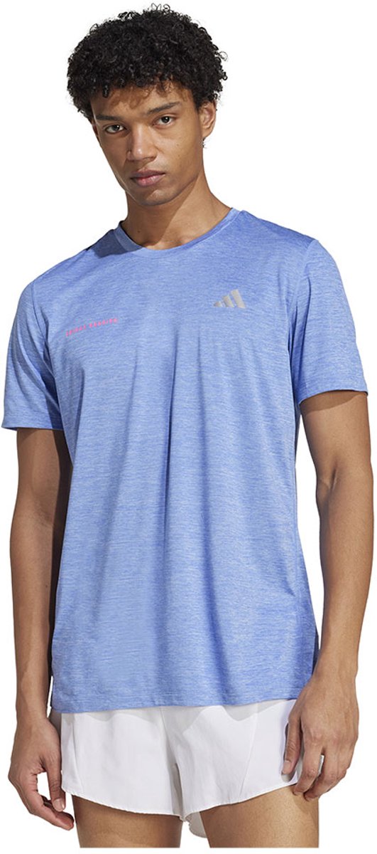 Adidas Own The Run Melange T-shirt Met Korte Mouwen Man Blauw