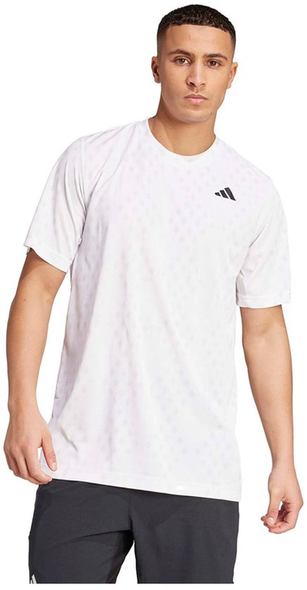 Foto: Adidas club climacool graphic t shirt met korte mouwen wit l man