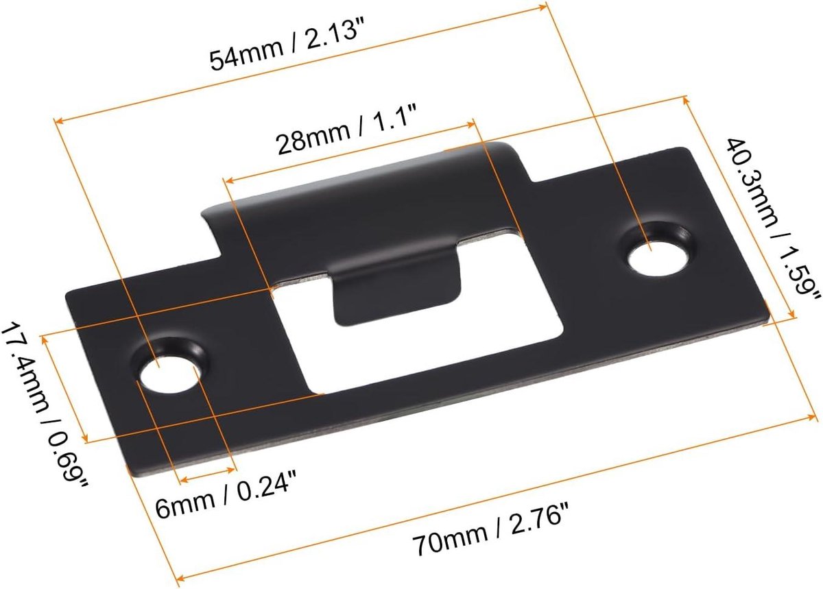 sourcing map Deuraanslagplaat, 70 mm x 40,3 mm roestvrij stalen sourcing map Deuraanslagplaat, 70 mm x 40,3 mm roestvrij stalen