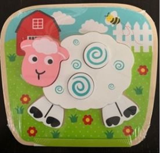 Houten Vormenpuzzel Schaap - Simply for Kids - My First Puzzel - Vanaf 1 jaar van Simply for kids — afbeelding 2