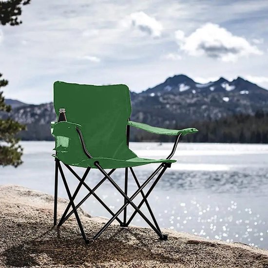 Lopoleis® Campingstoel - Klapstoel - Campingstoel opvouwbaar - Visstoel - Vouwstoel - Strandstoel - Inklapbaar - Lichtgewicht - Outdoor Stoel - 1.6kg - Groen — afbeelding 4