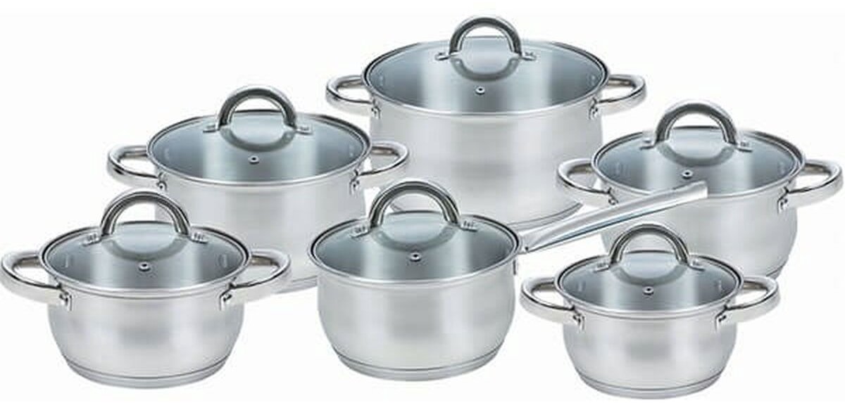Casserolepan met deksel Feel Maestro MR-2120-12 Staal Roestvrij staal Ø 18 cm Ø 24 cm Ø 20 cm Ø 16 cm (12 Onderdelen)