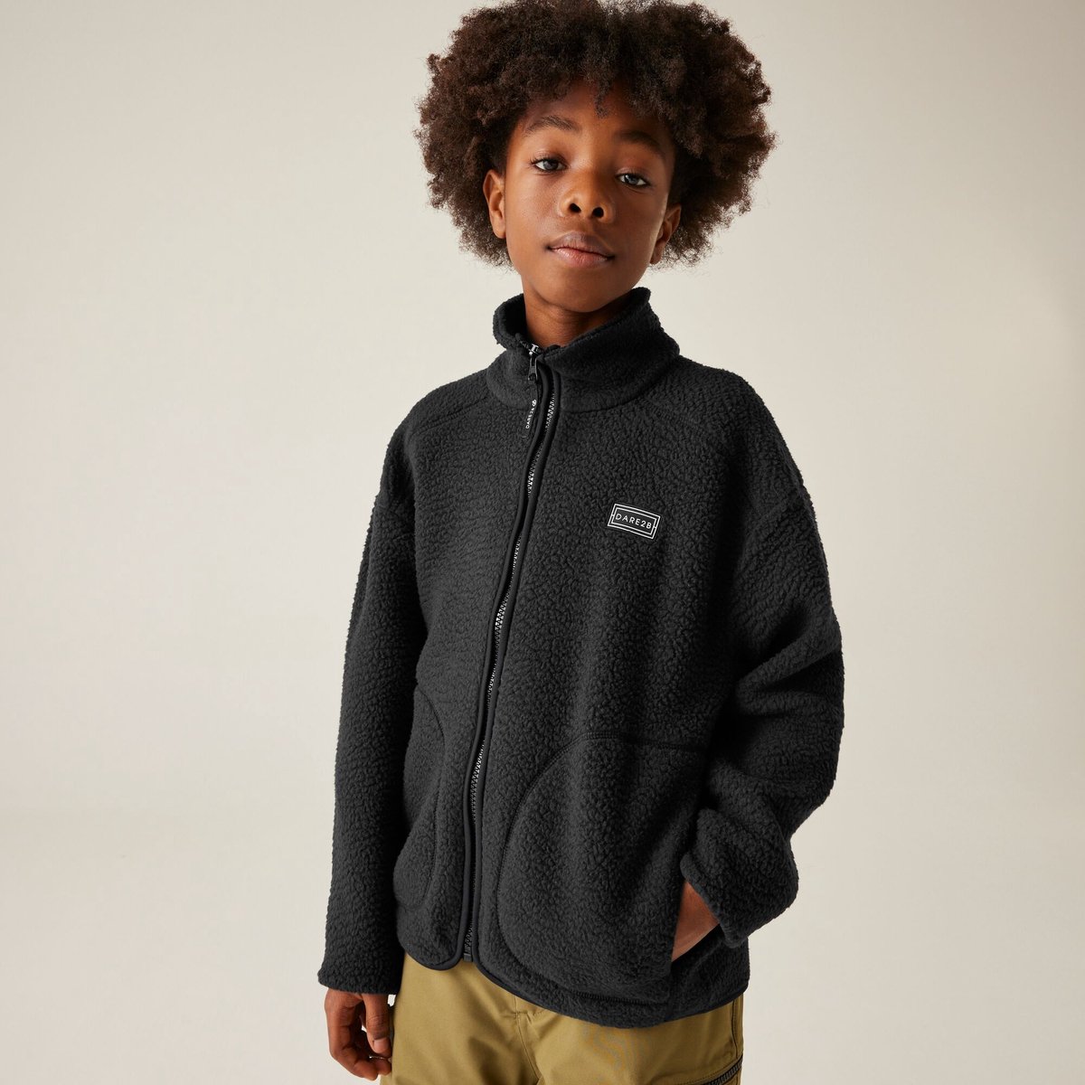 Zesty rekbaar isolerend actief fleece-vest voor kinderen Zwart