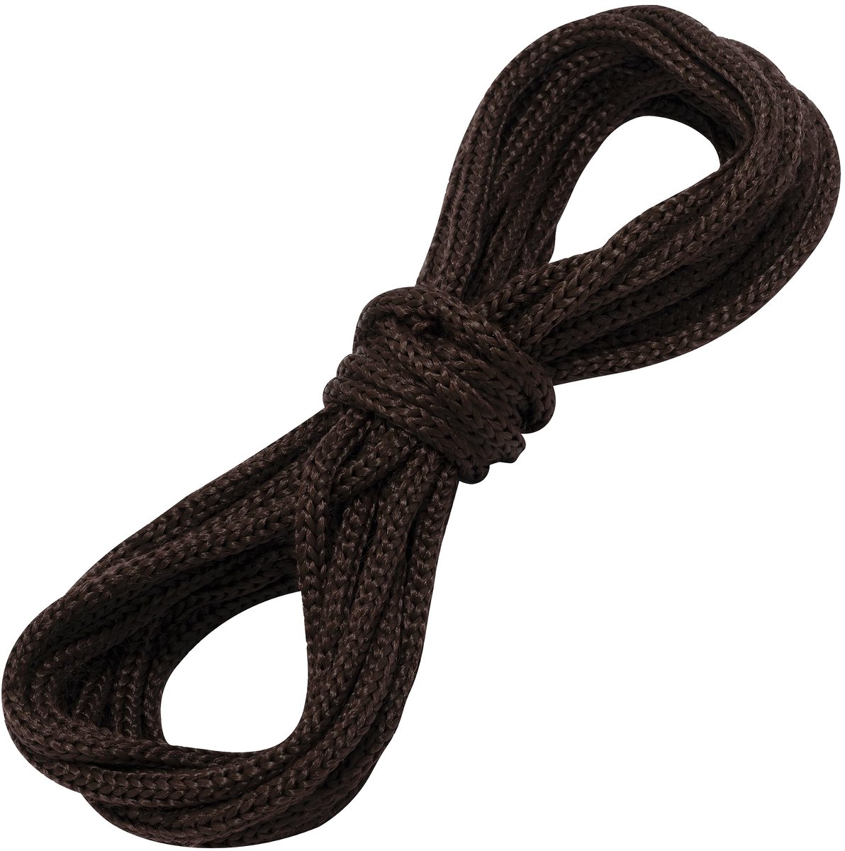 Decoratief gevlochten koord van polyester in bruin, 5 meter lang en 4 mm dik, ideaal voor knutselen en decoratie projecten