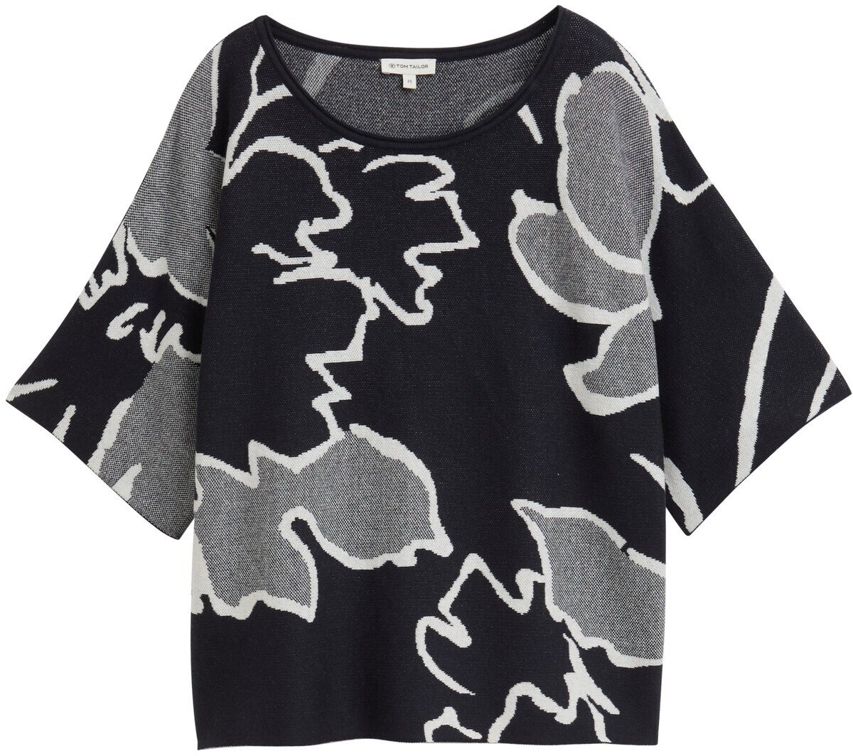 Tom Tailor - Gebreide trui met patroon - Maat M - floral knit jacquard design