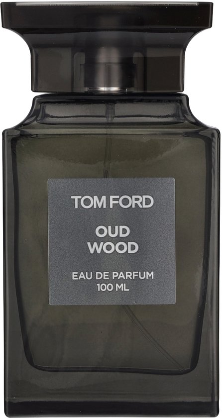 Tom Ford Oud Wood Eau de Parfum 100 ml in een donkergroene glazen fles.