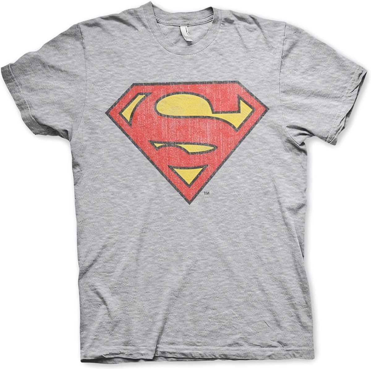 Superman Washed Shield T-shirt, grijs gemêleerd