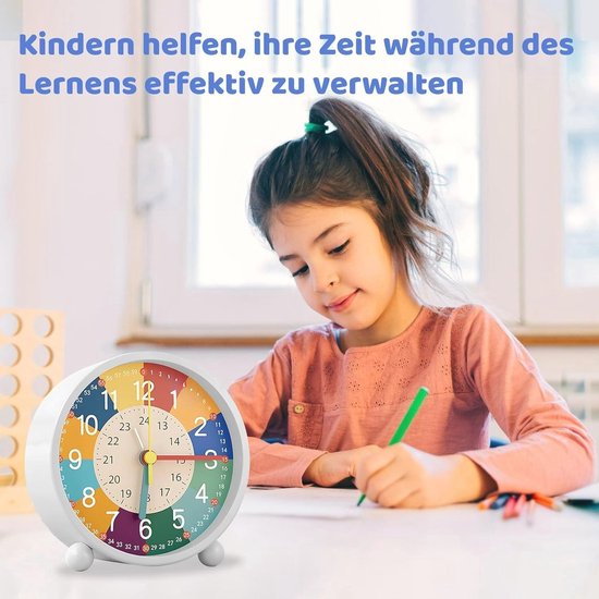 QPFO® Kinderwekker Zonder Tikken - Nachtlampje met Zacht Alarmgeluid - Wekker voor Jongens en Meisjes — afbeelding 4