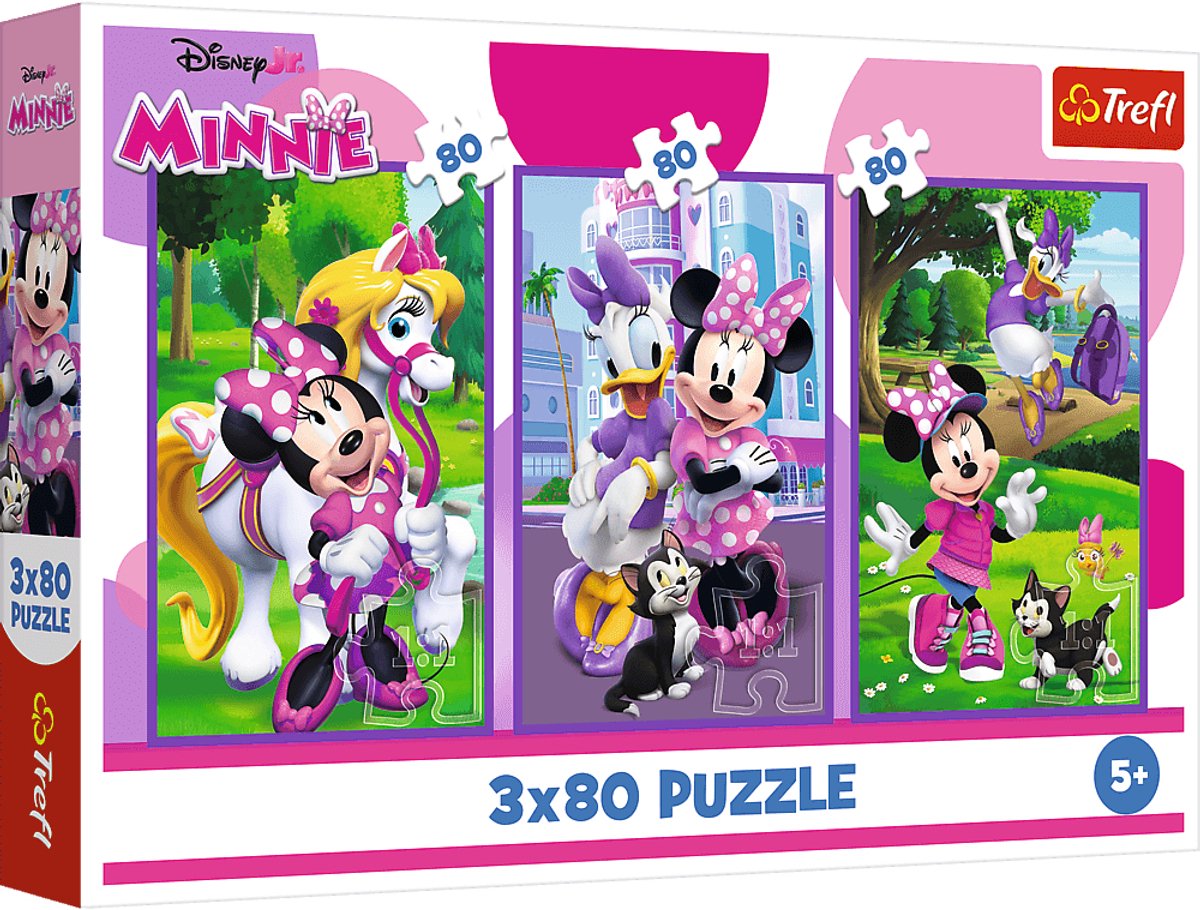 Trefl puzzel Disney Minnie - 3x80 stukjes FSC Mix 70% kinderpuzzel.