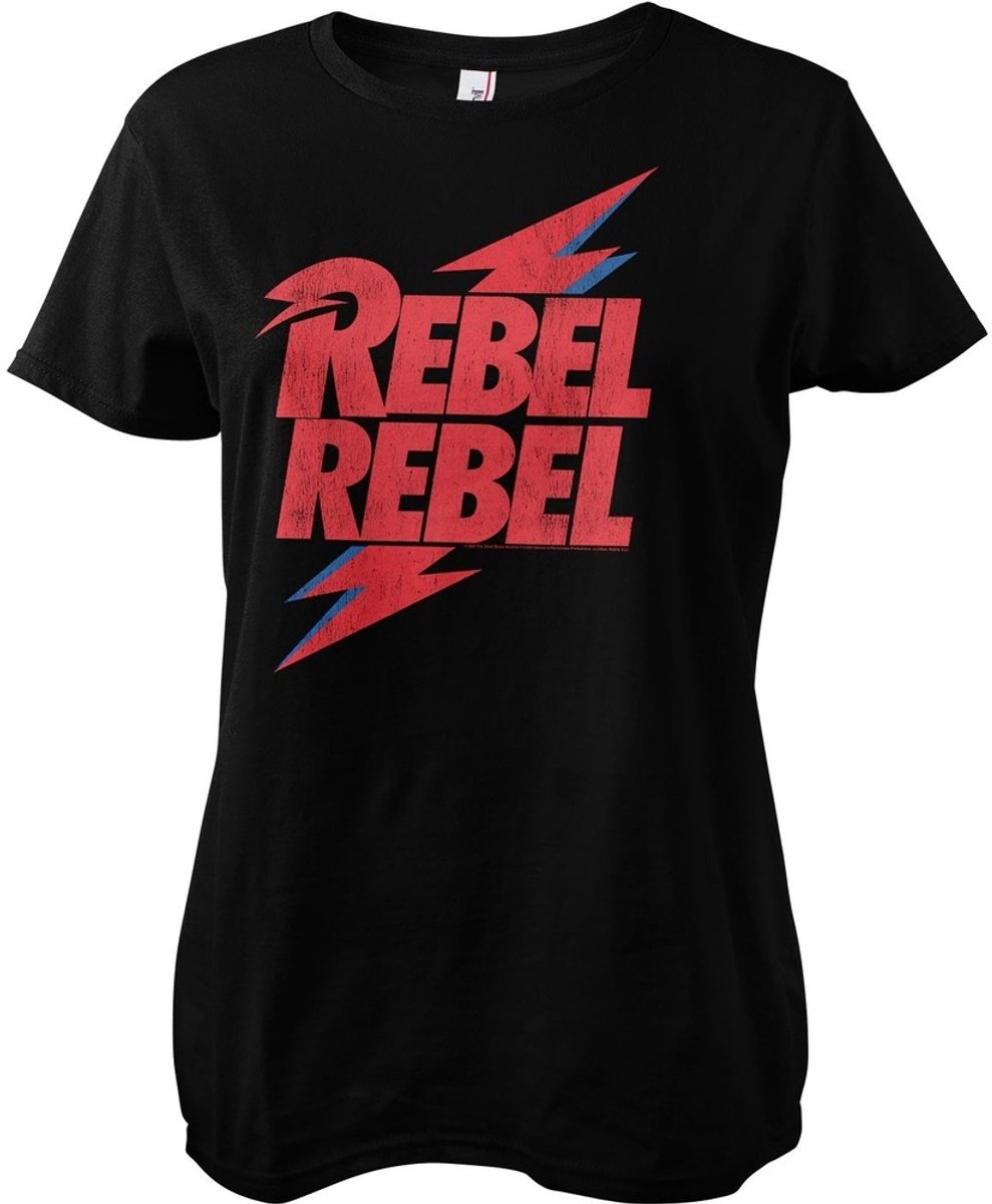 David Bowie Dames Rebel Rebel Girly T-shirt PS-5-DBO002-H68-11
