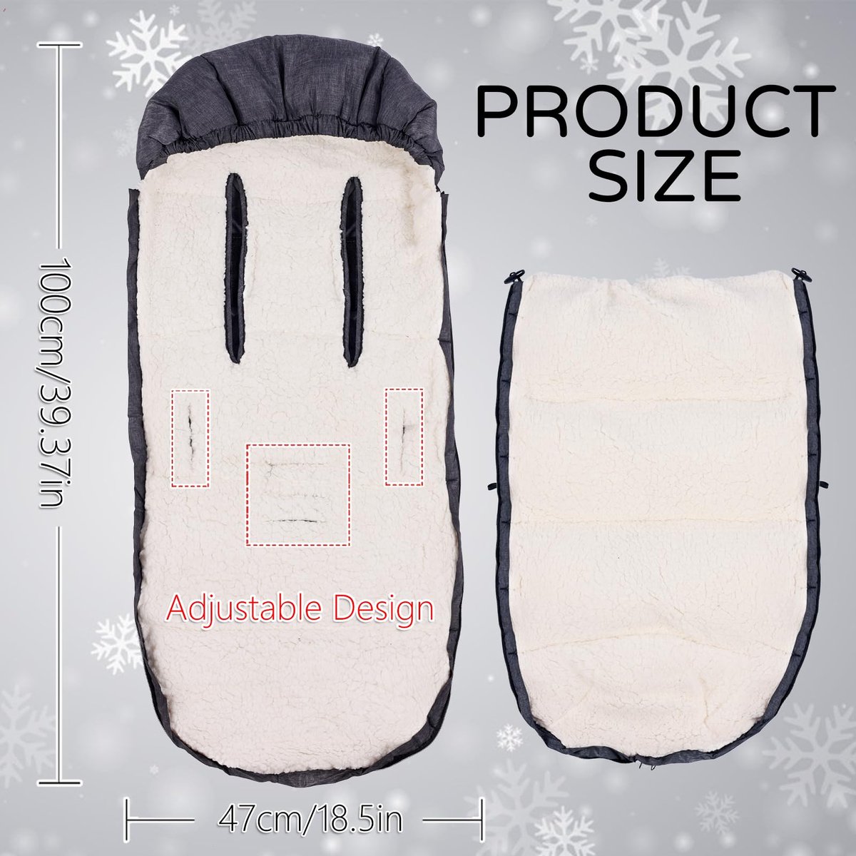 Unyqoos® Comfortabele en warme voetenzak voor kinderwagens en buggy's in de winter – foto 6