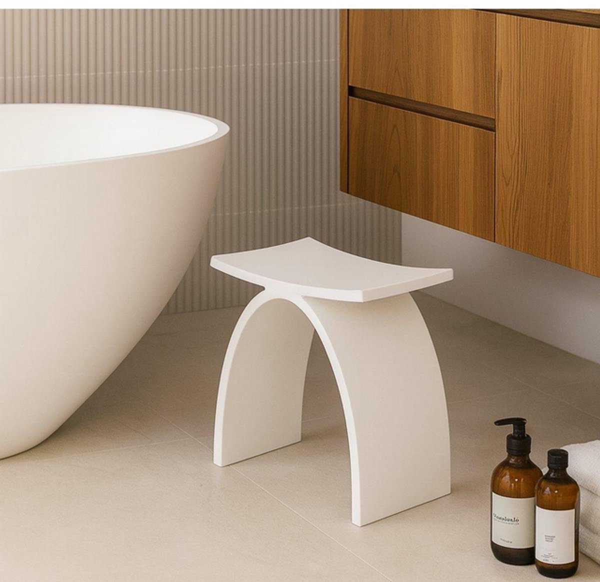 FugaFlow Eccelente Acces Badkamerkrukje - Solid surface - Mat wit