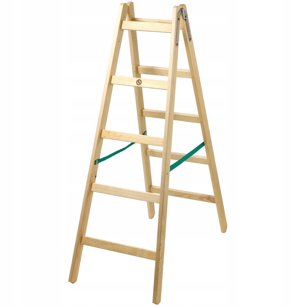 KADAX Houten ladder, bokladder tot 150 kg, opvouwbare schilderladder, dubbele trap ladder met stalen haken, elektricienieladder, staande ladder, huishoudladder (5 treden) – foto 8