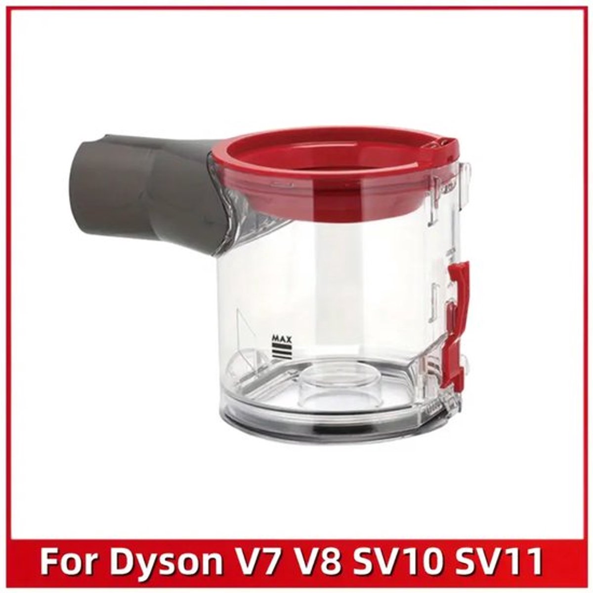 17 Parts – Stofreservoir 0,54L Geschikt voor Dyson V7 & V8 – Compatibel met SV10 & SV11 – Transparante Vervangende Stofcontainer – Reserveonderdeel voor Draadloze Steelstofzuiger – Eenvoudig te Reinigen