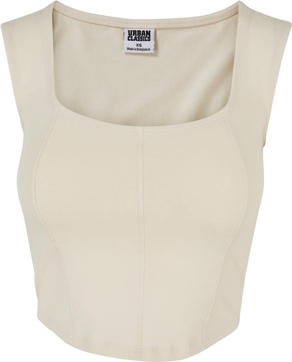 Urban Classics Short Corsage Mouwloze top 3XL Ivoorkleurig