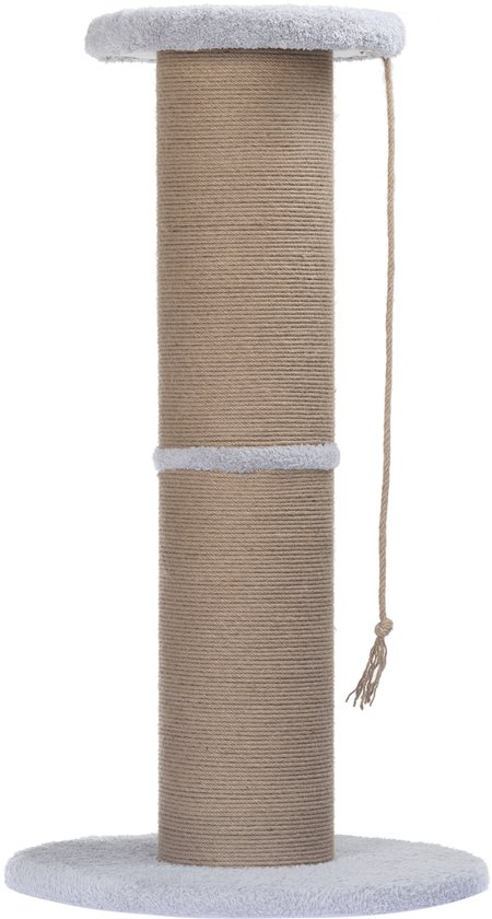 Zvonema Krabzuil, krabpaal, 78 cm hoog, natuurlijke sisalstam, kattenkrabpaal, stabiel, met interactieve pluche bal, kattenboom voor middelgrote en kleine katten, binnen