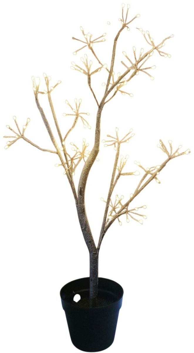 Luca Lighting Boom in pot bruin classic wit twinkly, 144LED IP44 timer adapter H90 x D25-35cm – foto 3