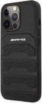 Mercedes-Benz AMG Perforated Back Case - Geschikt voor Apple iPhone 14 Pro Max (6.7") - Zwart