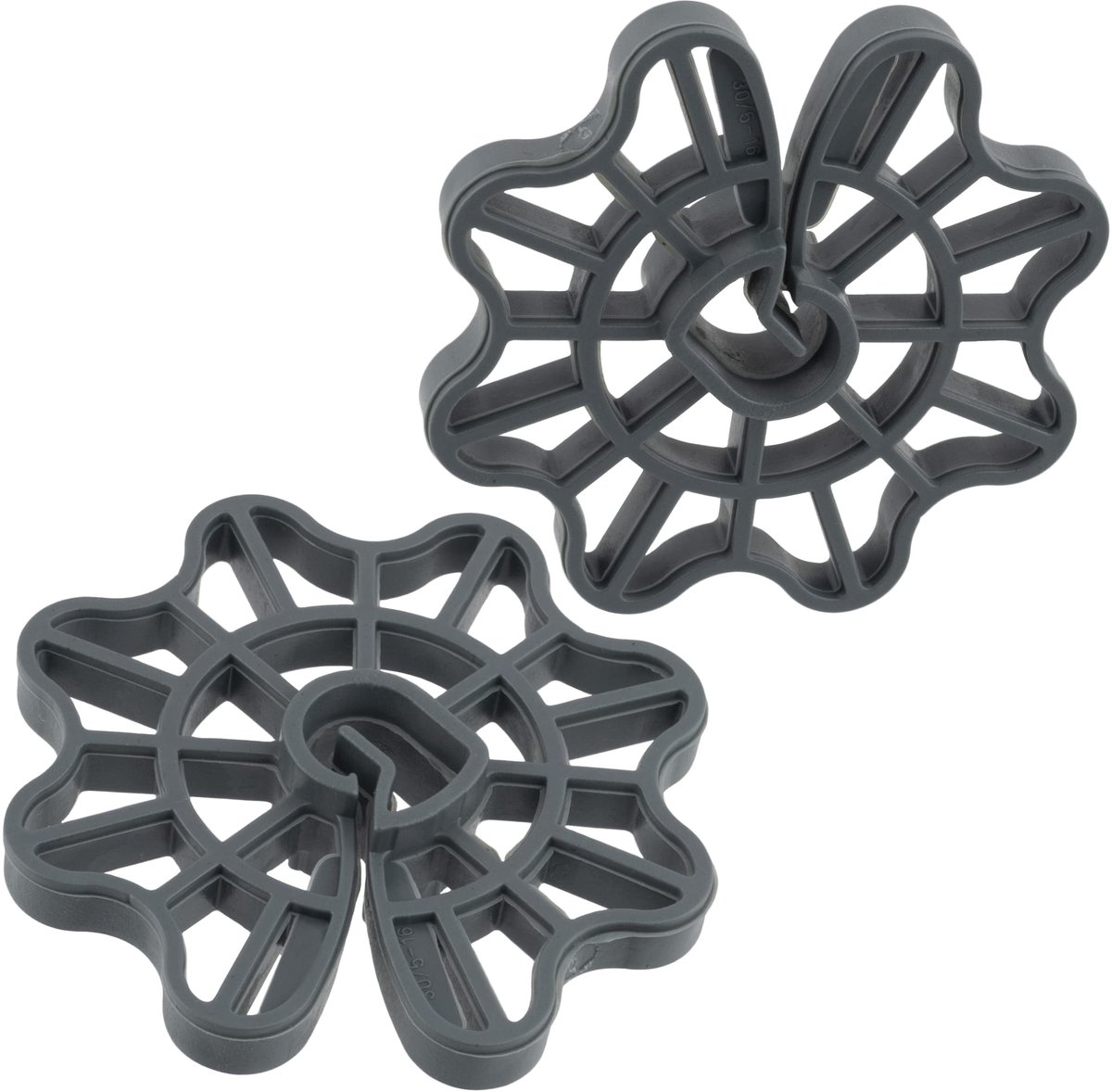C65229 - 50 Stuks Verstevigingswiggen voor Wapening Ã˜5-Ã˜16 mm - 30 mm Hoogte - Voor Verticale Montage - Plastic Spacers