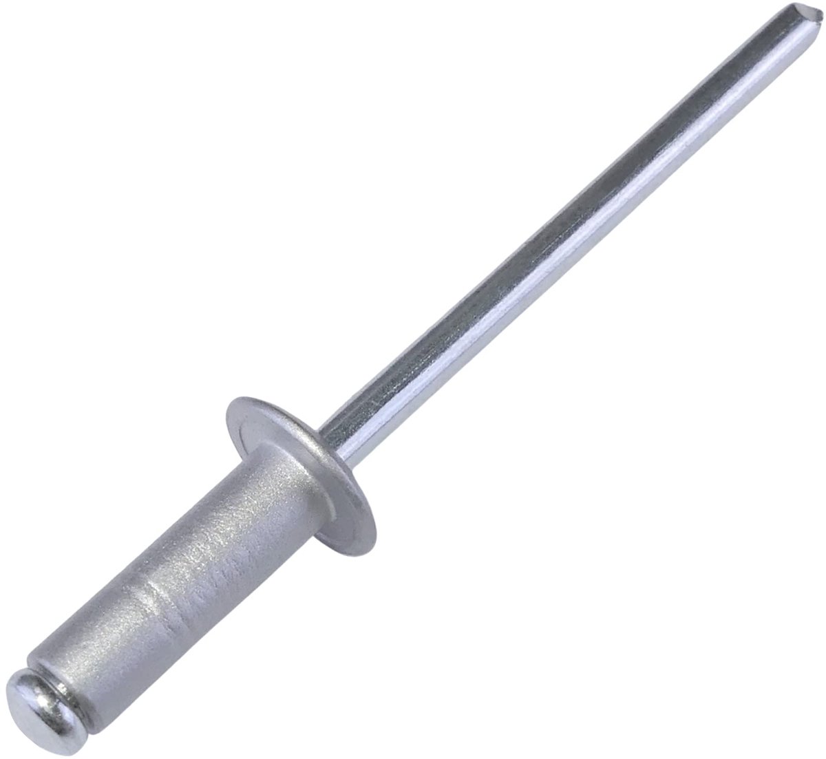 C57126 - Set van 50 blind riveting Ã˜4x12 mm wit aluminium RAL 9006 - stalen/aluminium popnagel met breukfunctie