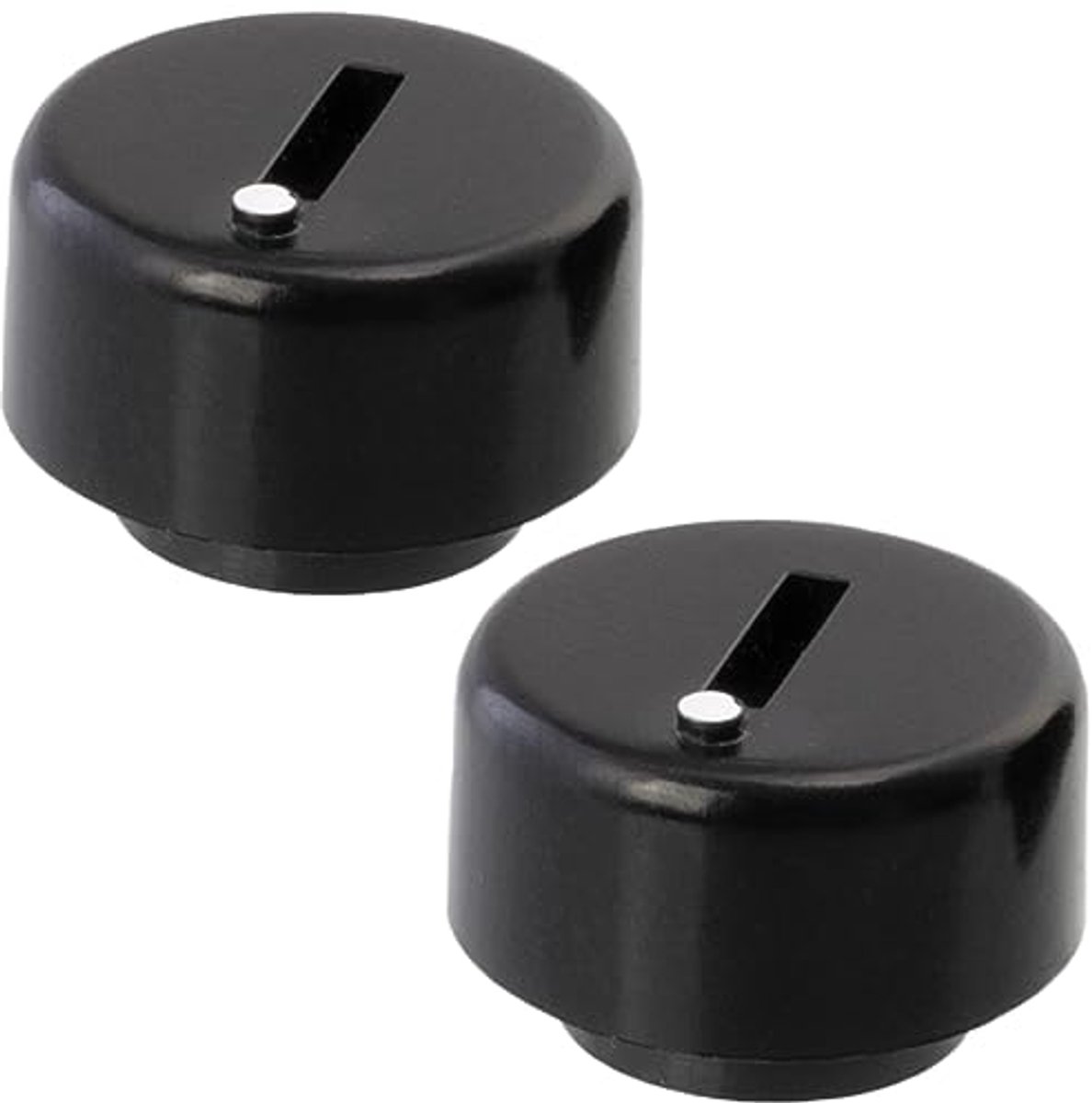 C12576 Potentiometer Knoppen - 6 mm Asdiameter - Zwart Kunststof - Met Witte Indicator
