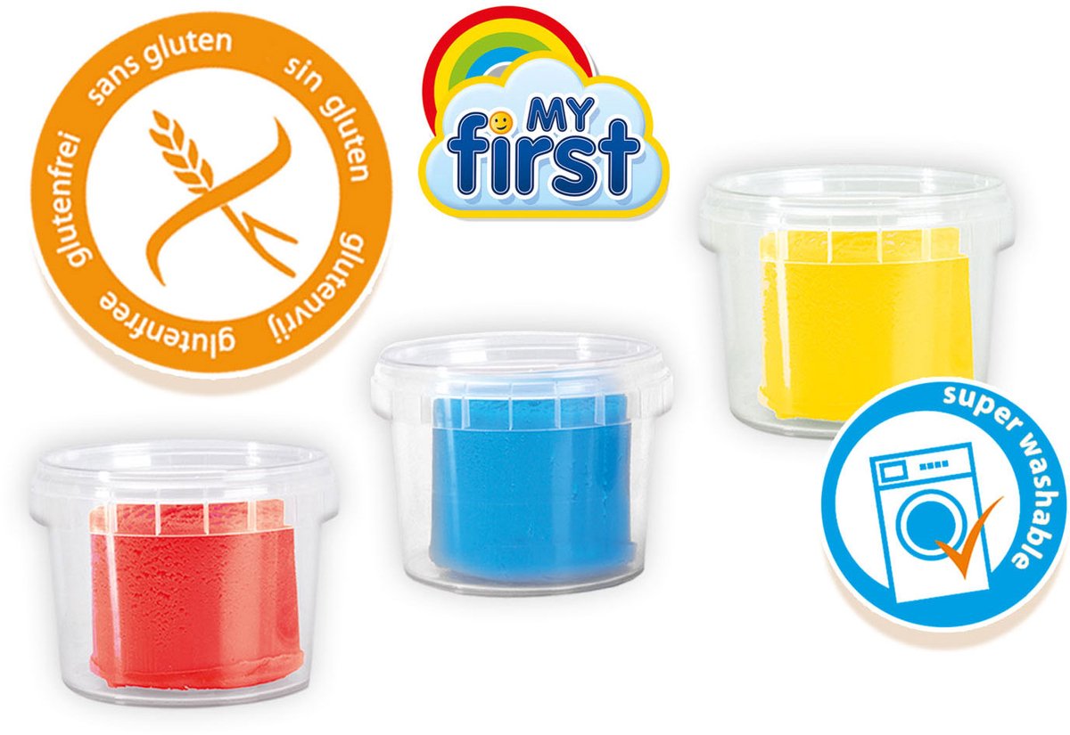 SES Creative - My First - Klei met tools - 3 kleuren - met Hamertje en Deegroller – Glutenvrije klei - Makkelijk Uitwasbaar – vanaf 1 jaar — afbeelding 6