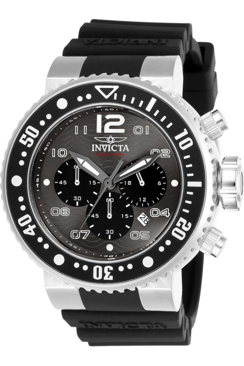 Invicta Pro Diver 26732 Heren Horloge - Waterdicht - Analoog - Quartz Uurwerk - Roestvrij Staal met zwarte Wijzerplaat - 52mm