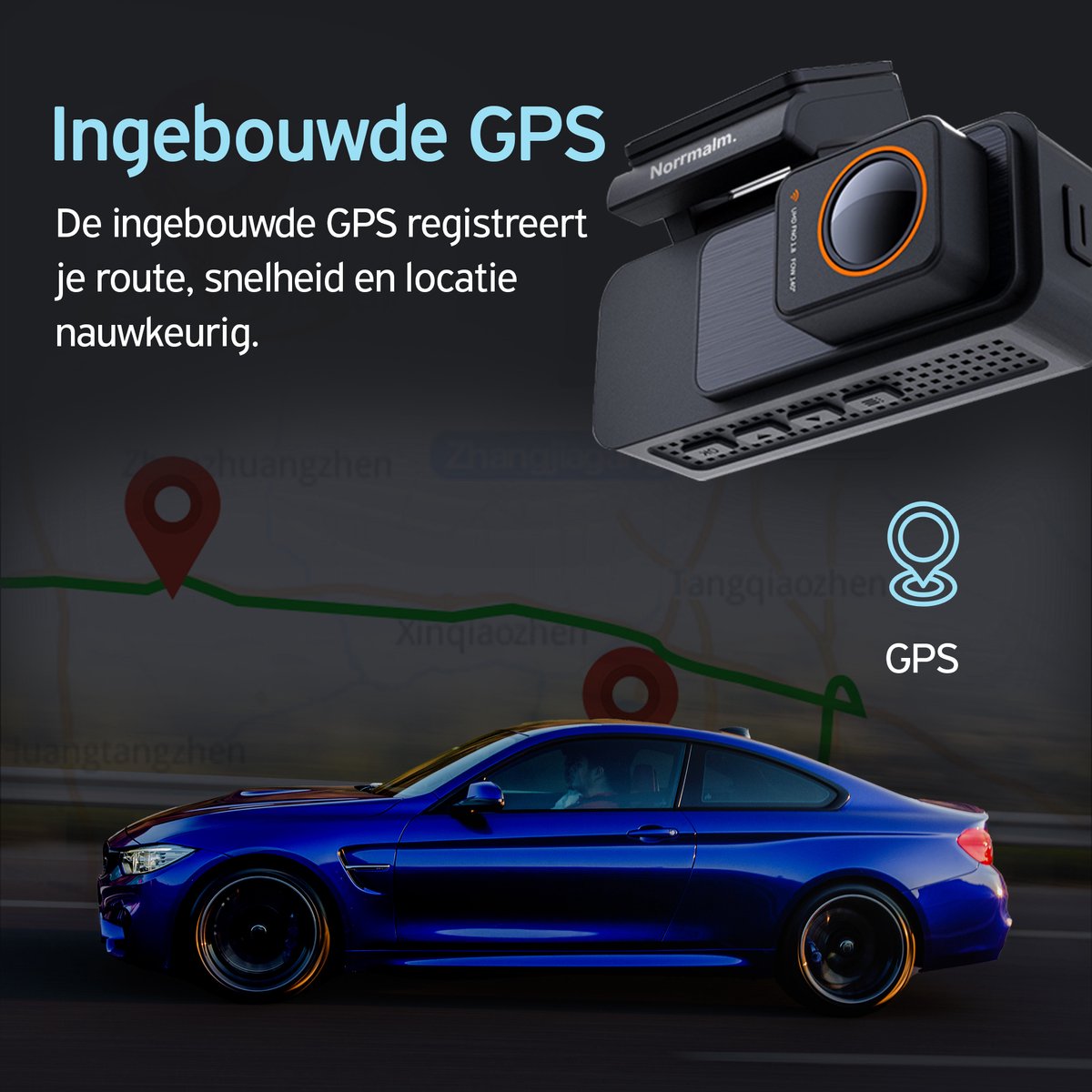 Norrmalm® Dashcam voor auto - 4K - WIFI - App (iOS & Android) - 64GB SD-Kart - Voor & achter camera - G-sensor - Loop opname - Zwart – foto 3