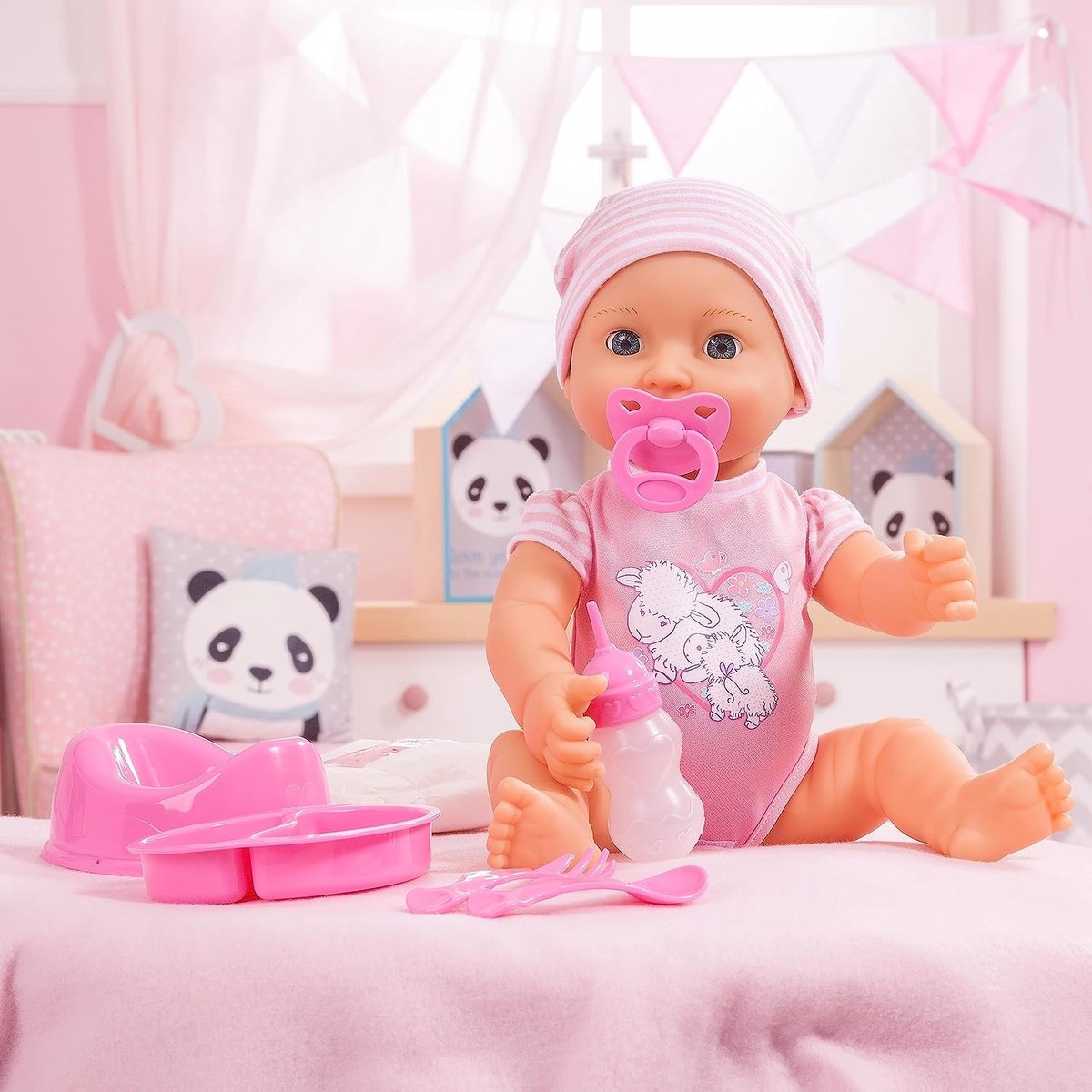 Bayer Design - Pasgeboren pop Piccolina New Born Baby met accessoires — afbeelding 2