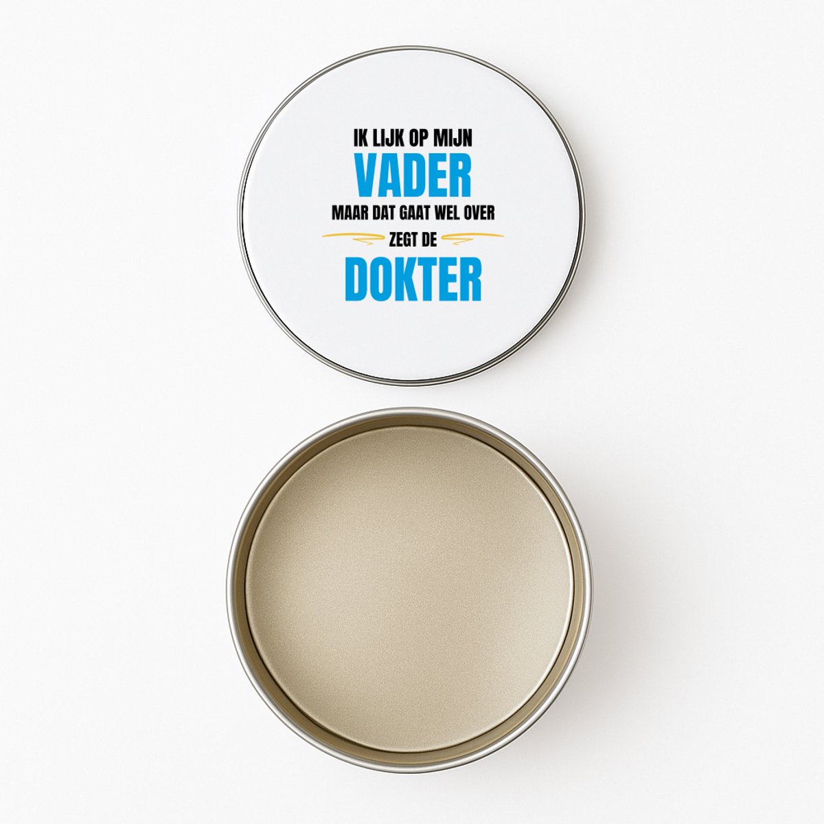 Hacebo® - Ik lijk op mijn vader koektrommel rond - liefste vader - koekblik – koektrommels – bewaarblik - snoeptrommel - cadeautje - verjaardagscadeau - verjaardag - cadeau voor papa - cadeau - kado - geschenk - koek trommel - Ø 15 CM