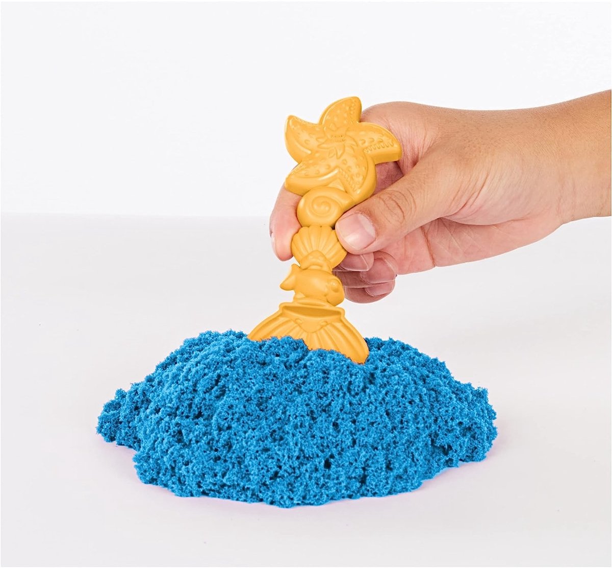 Kinetic Sand - Zandbak-set met 454 g blauw origineel Kinetic Sand - opbergzandbak 4 vormen en gereedschap - Sensorisch speelgoed — afbeelding 17