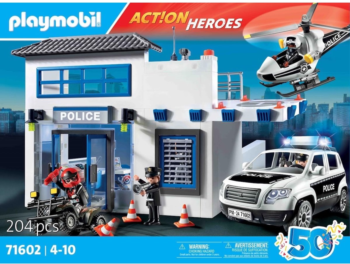 PLAYMOBIL Action Heroes 50YR Politiepost met voertuigen - 71602 — afbeelding 12