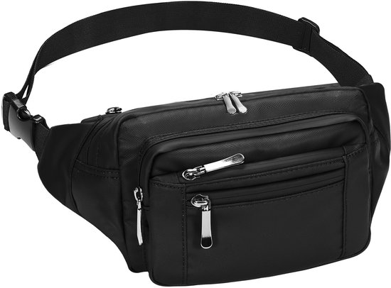 YONO Heuptas XL Waterbestendig – Heren en Dames – Buideltasje – Fanny Pack Outdoor, Wandelen, Reizen – Crossbody Telefoon en Paspoort Tasje – Zwart