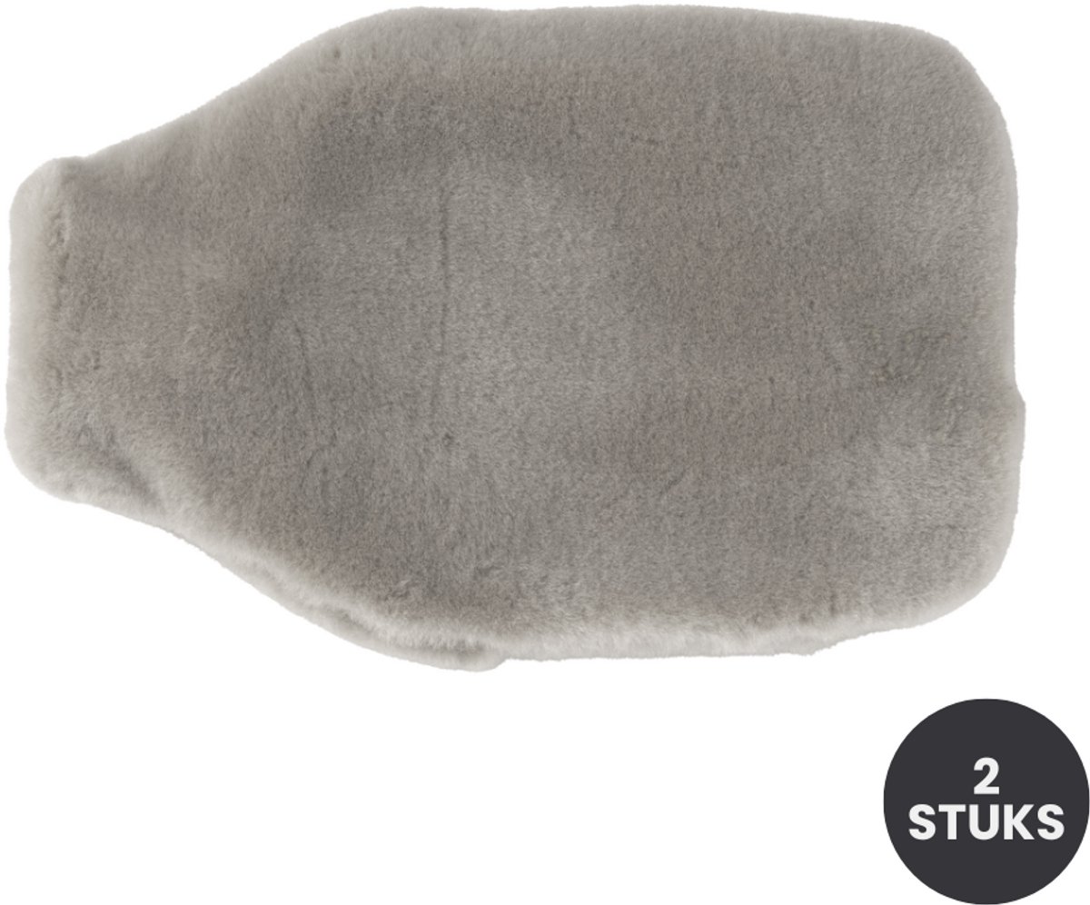 Tiseco - Warmwaterkruik - 2 stuks - Afneembare hoes - 2 liter, beige