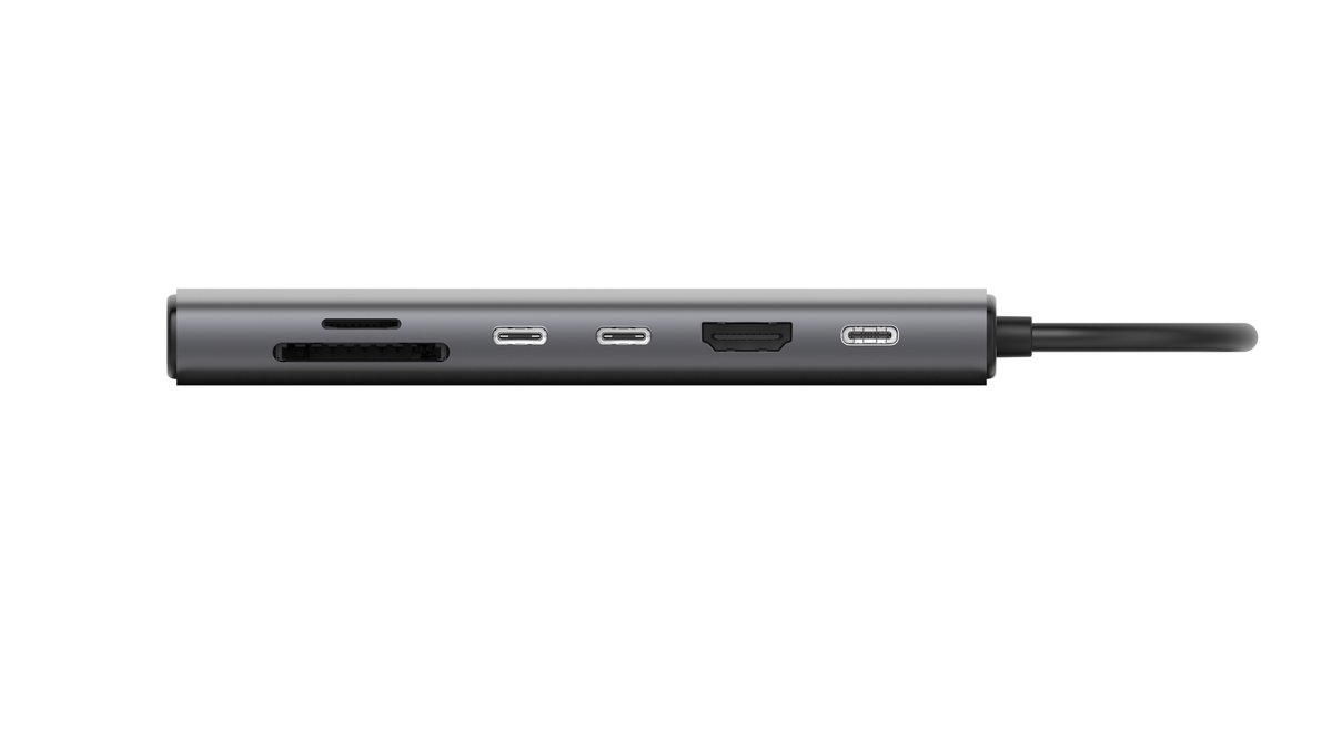 Sitecom - 7 in 1 USB-C Power Delivery Multiport Hub - Ethernet - SD + MicroSD 104 MB/sec - HDMI - USB-C - USB-A - 10Gbps