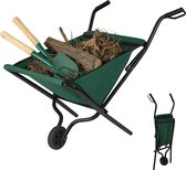 Lomera Opvouwbare Kruiwagen - Draagbare Kruiwagen - Draagvermogen - Wiel - Metaal Frame - 600D Polyester - Pv Afdekking - Compact En Handig - Tuinaccessoire - Kruiwagen Voor Tuin
