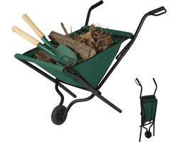 Lomera Opvouwbare Kruiwagen - Draagbare Kruiwagen - Draagvermogen - Wiel - Metaal Frame - 600D Polyester - Pv Afdekking - Compact En Handig - Tuinaccessoire - Kruiwagen Voor Tuin