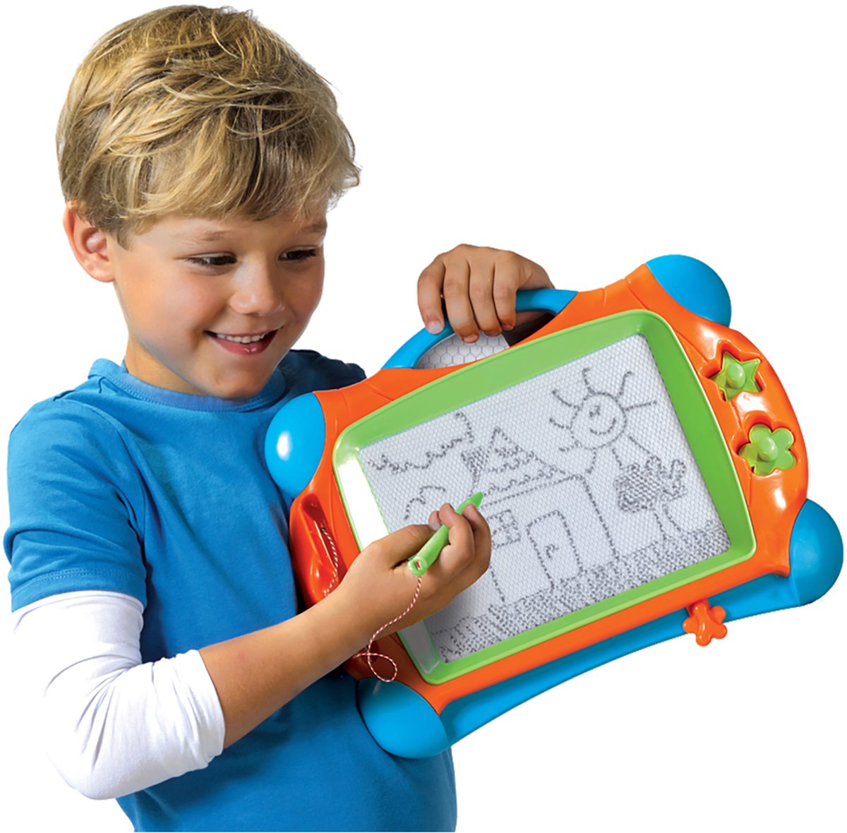 SES Creative – Magnetisch Tekenbord – 25x34 cm – Inclusief Pen en 2 Stempels – Montessori Speelgoed vanaf 3 jaar — afbeelding 5