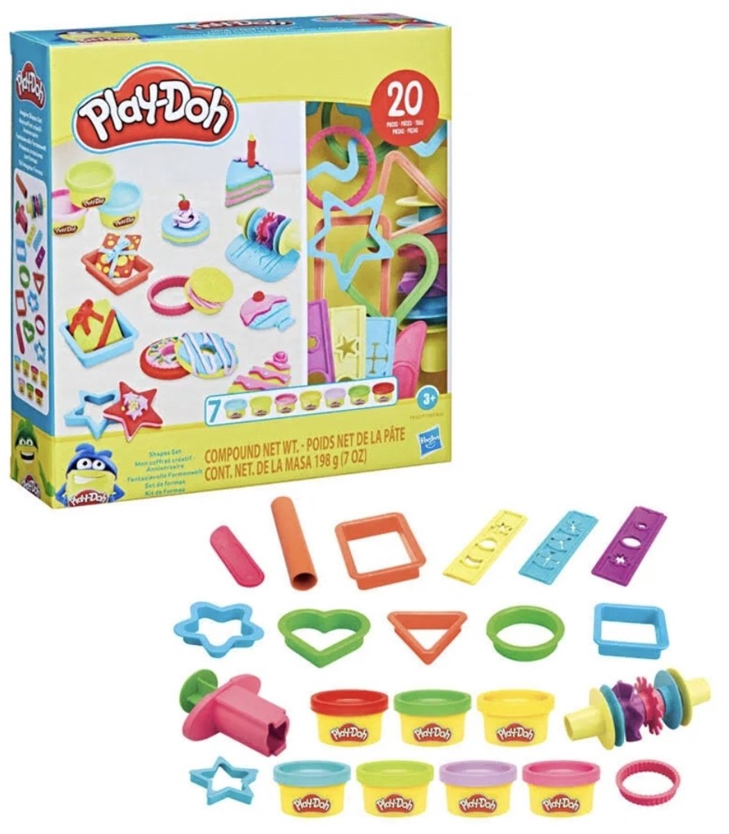 Hasbro - Play-Doh - Imagine Shales Set met 20 gereedschappen + 7 kleine potjes - Vormenfeest - Kleien - boetseren — cadeau in Spellen & Speelgoed - foto 4
